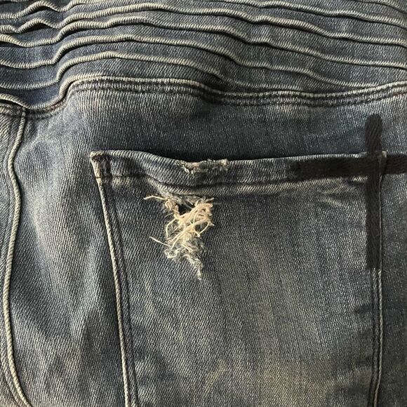 RTA Road To Awe Pleated High Waisted 70s Distressed Skinny Blue Jeans Women’s 25 - Picture 9 of 14